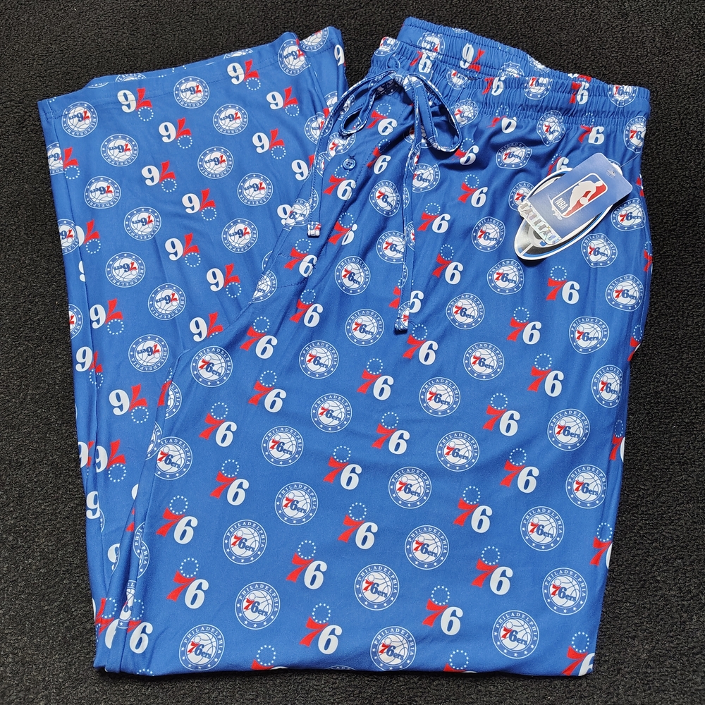 NBA PHILADELPHIA 76ERS Blue Pajama Pants Sleepwear Pj Lounge Size Men's XXL New